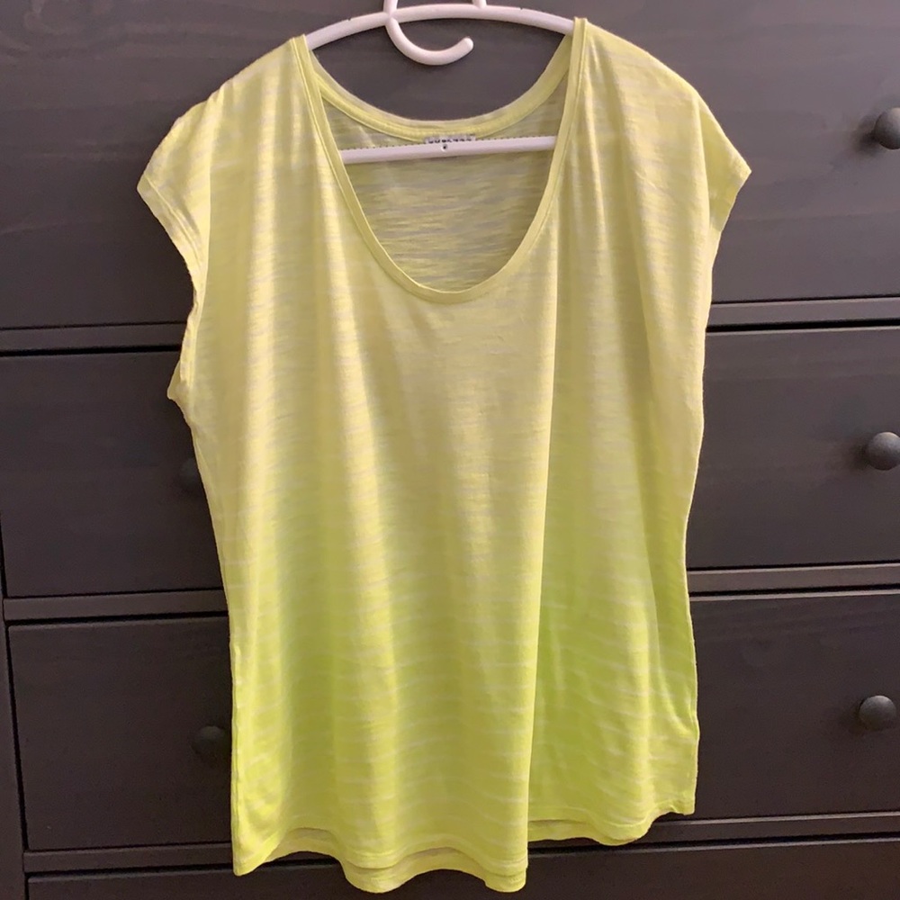 Express Neon Yellow Short Sleeve Top Size Large